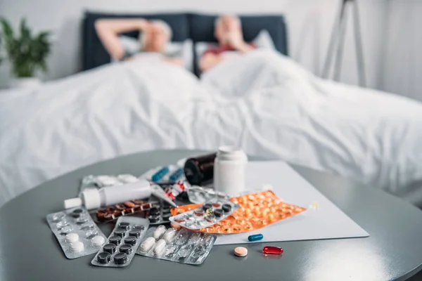 Various medicines on table — Stock Photo