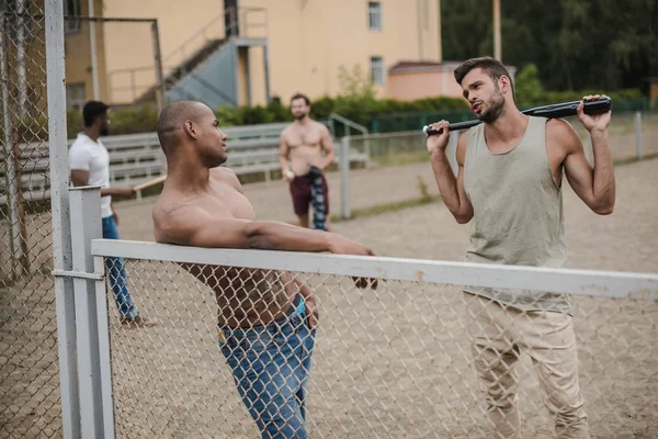 Multiethnic baseball players — Stock Photo