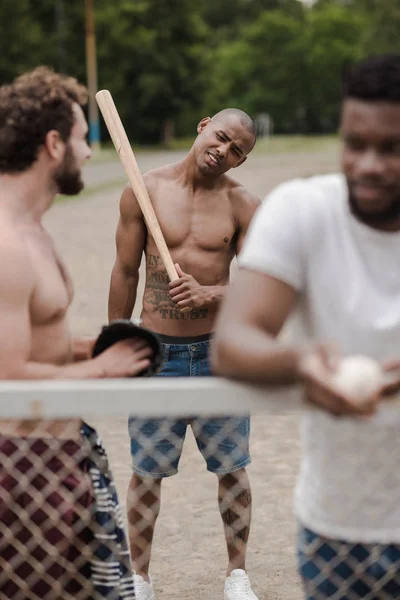 Multiethnic baseball players — Stock Photo