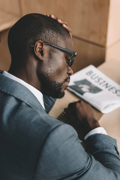 Tired businessman in cafe — Stock Photo