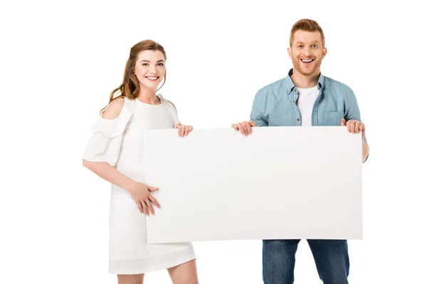 Couple with placard — Stock Photo