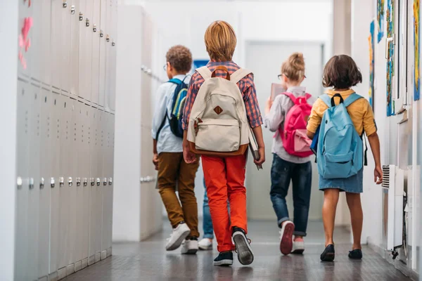 Kids going in class — Stock Photo