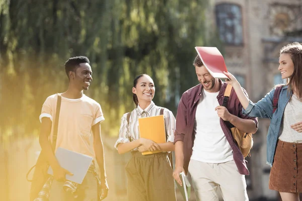 Multicultural students having fun together — Stock Photo