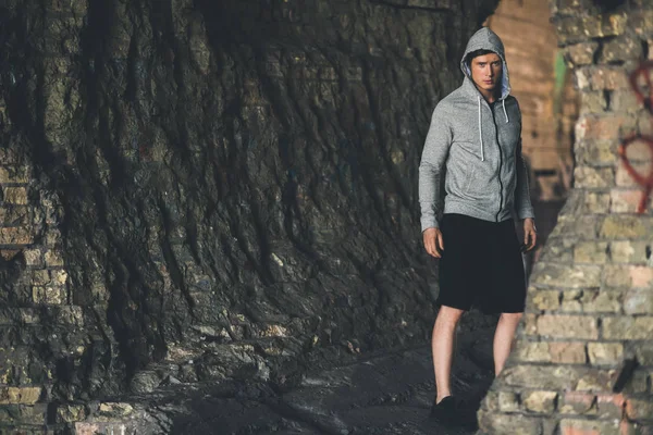 Young man in hoodie — Stock Photo