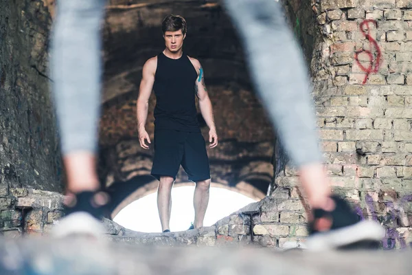 Young man in sportswear — Stock Photo