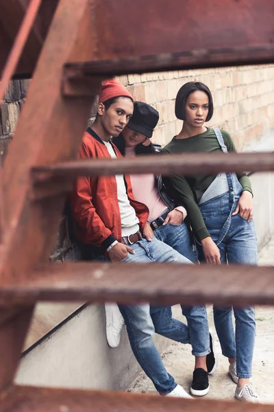 Group of young stylish people — Stock Photo