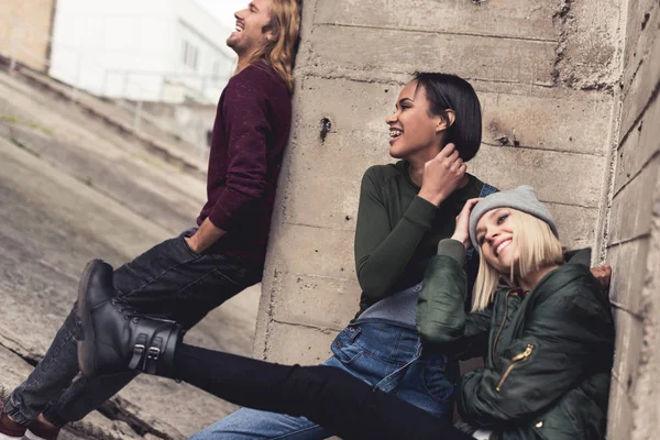 Group of young stylish people — Stock Photo