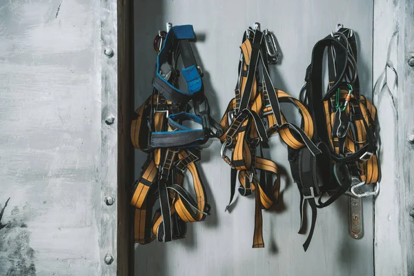 Arneses de pared de escalada - foto de stock