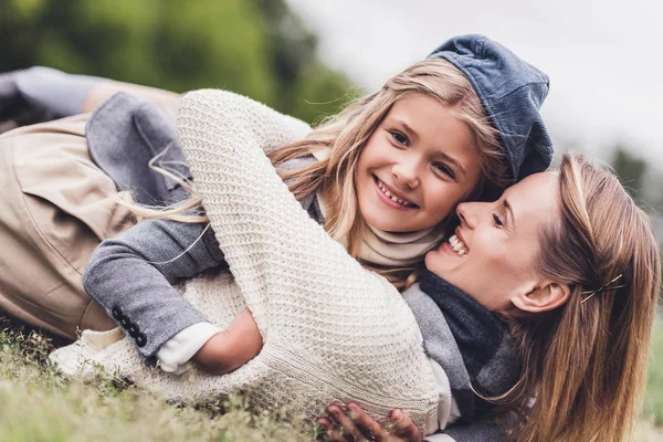 Stylish mother and daughter — Stock Photo