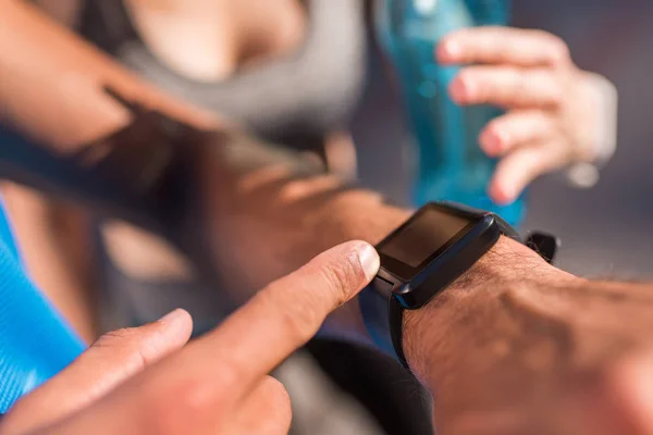 Man with smart watch — Stock Photo