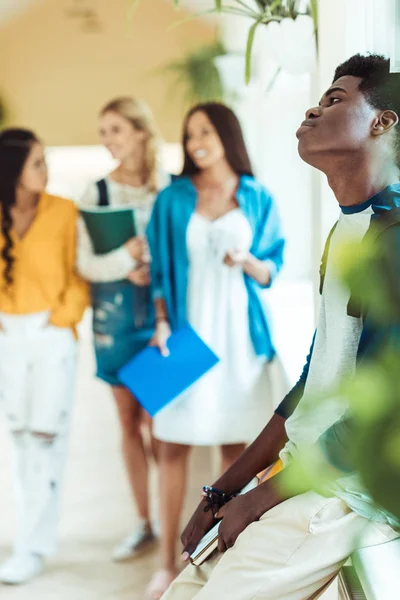 Tired african american student — Stock Photo