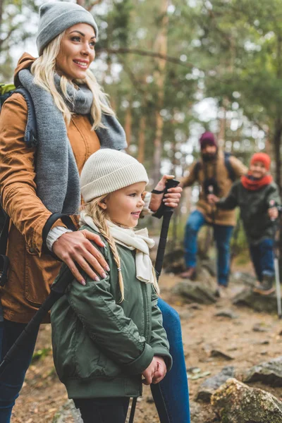 Family trekking together — Stock Photo