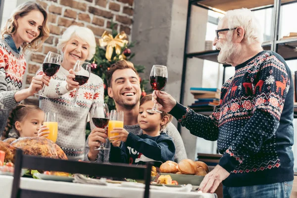 Happy family toasting — Stock Photo