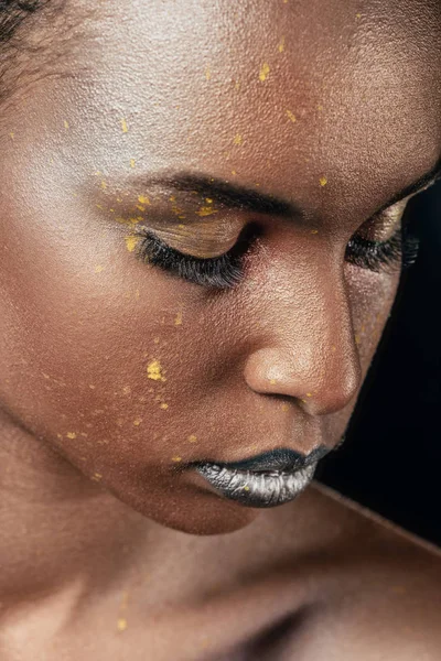 Silver makeup for fashion shoot — Stock Photo