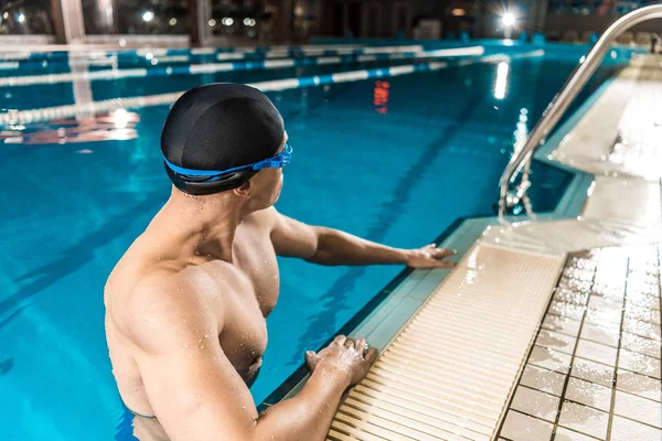 Swimmer in swimming cap — Stock Photo