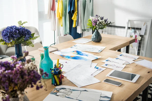 Fashion designer workplace — Stock Photo