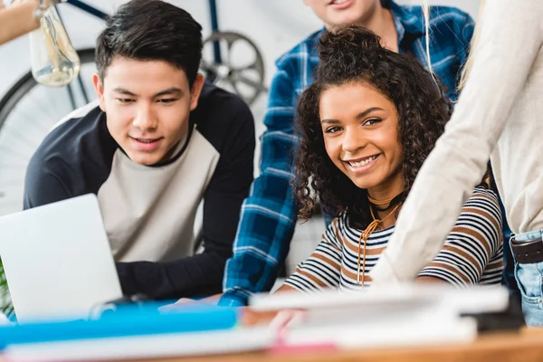 African american teen girl looking at camera — Stock Photo