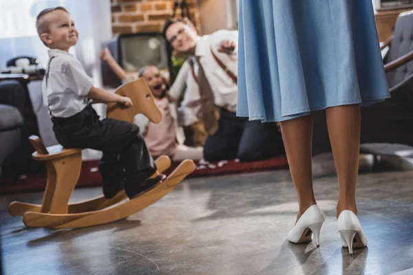 Retro-Familie — Stockfoto