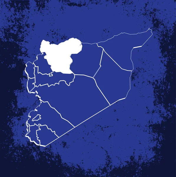 Vector Carte des frontières de l'État de Syrie Plan directeur — Image vectorielle