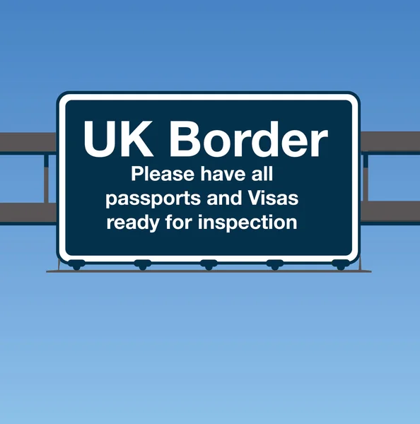 Vecteur UK Border Road Sign Vecteur En Vente