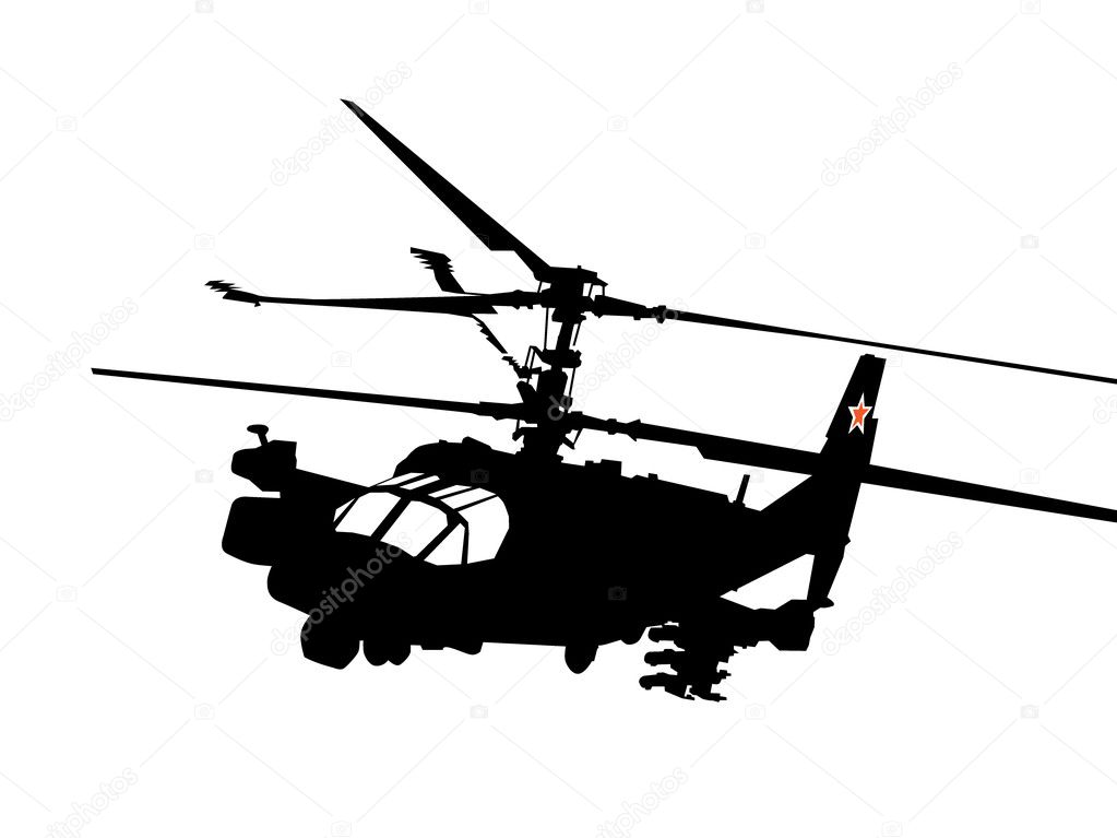 Vector Modern Russian Combat Helicopter