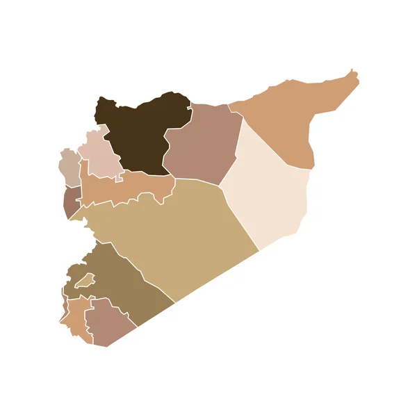Vector Carte des frontières de l'État de Syrie Flesh Tones — Image vectorielle