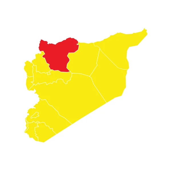 Vector Syria State Boundaries Map Yellow & Red — Διανυσματικό Αρχείο