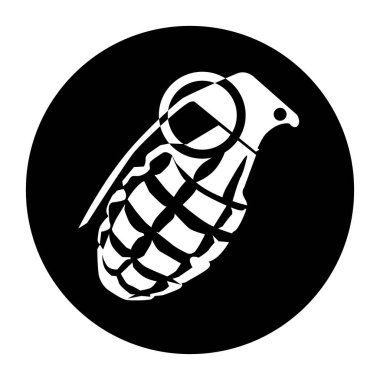 Terörist simgesi el bombası siyah simgesi
