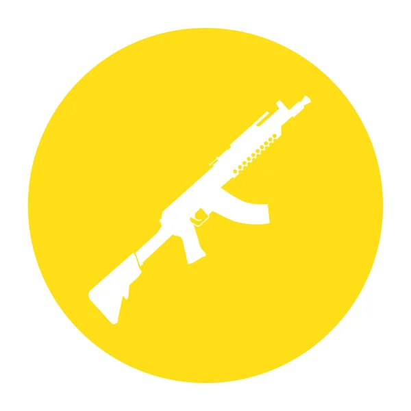 Terrorist Icon Small Arms Yellow Icon Vector Button — Stock Vector