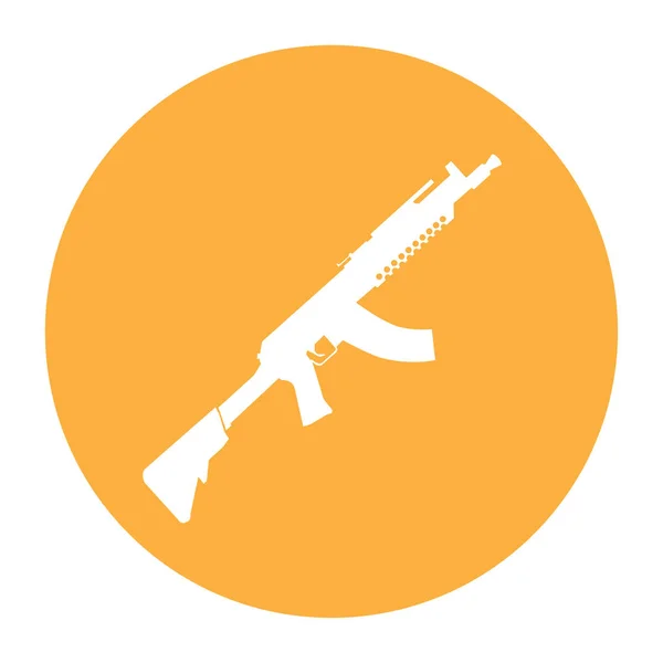 Terrorist Icon Small Arms Orange Icon Vector Button — Stock Vector