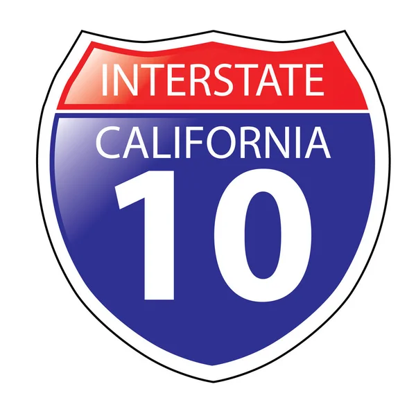 Interstate i-10 California Highway Sign.jpg — Stockvektor