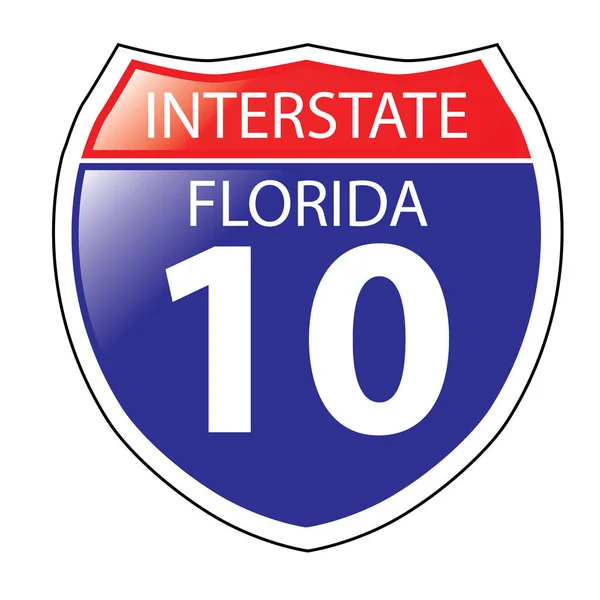 고속도로 I-10 플로리다 고속도로 사인 — 스톡 벡터