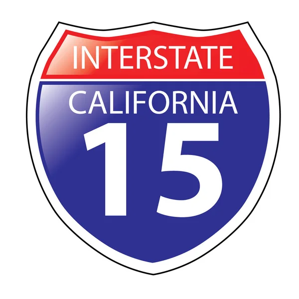 Interstate i-15 kalifornisches Autobahnschild — Stockvektor