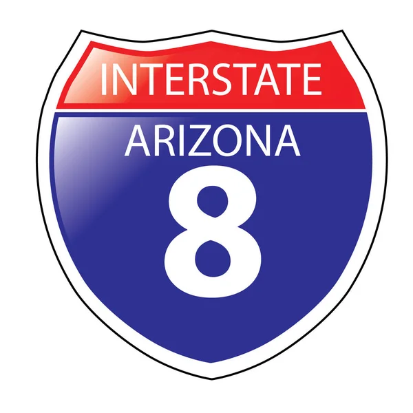 Panneau routier inter-États Arizona I-8 Vecteurs De Stock Libres De Droits