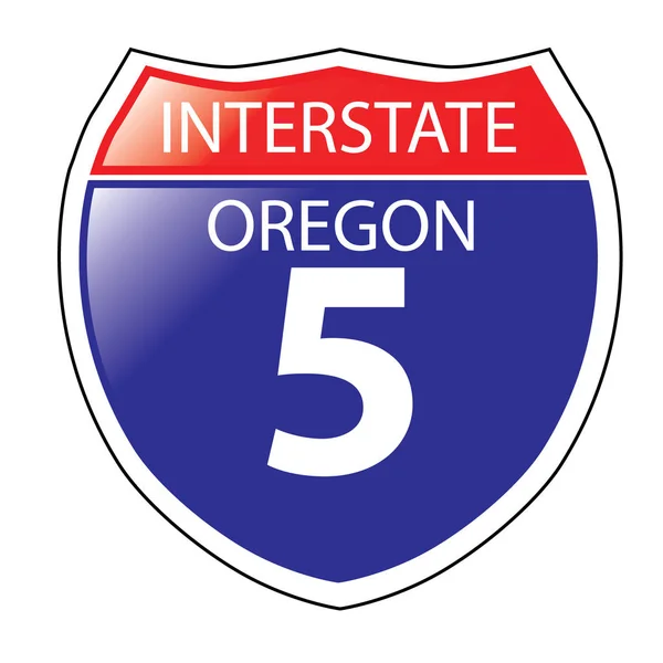 Segno della strada principale di Texas Interstate Oregon I-5 — Vettoriale Stock