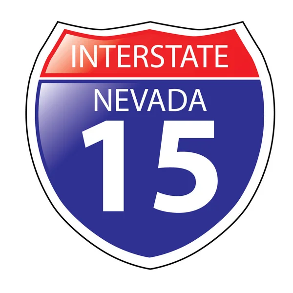 Interstate I-15 Nevada Highway teken — Stockvector