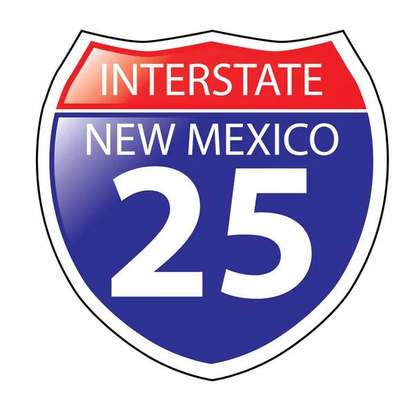 Interstate i-25 neues mexikanisches Autobahnschild — Stockvektor