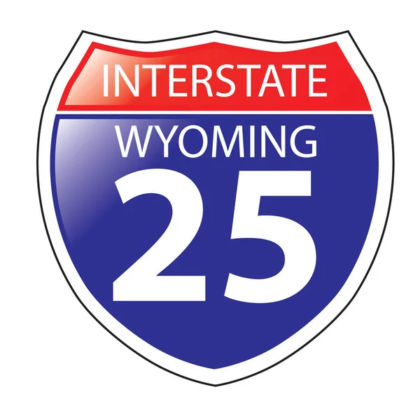 Interstate i-25 wummerndes Autobahnschild — Stockvektor