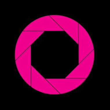 Siyah izole kırmızı çekim simgesi