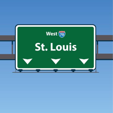 St. Louis eyaletler arası I-70 Batı genel gider vektör yol işareti