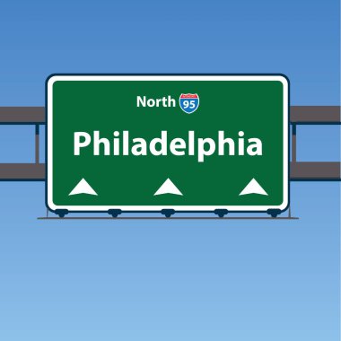 Philadelphia eyaletler arası I-95 Kuzey genel gider vektör yol işareti