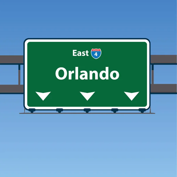 Orlando interstate i-4 east Overhead Vektor Verkehrsschild — Stockvektor