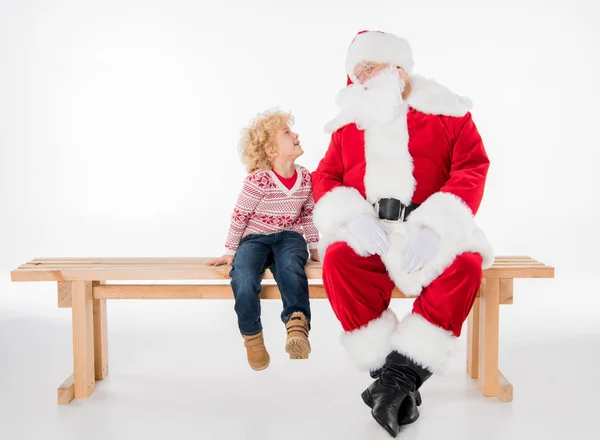 Happy Santa Claus with kid — Stock Photo, Image