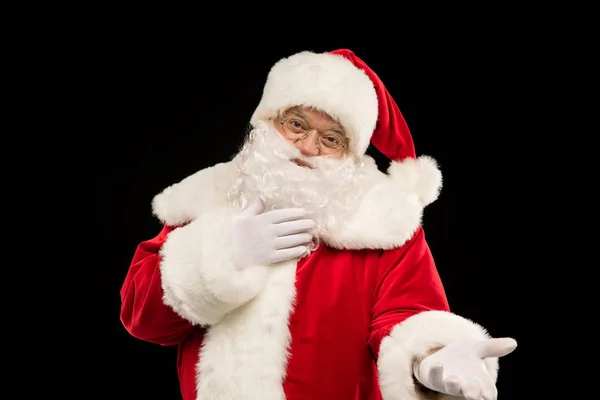 Santa claus camera kijken — Stockfoto