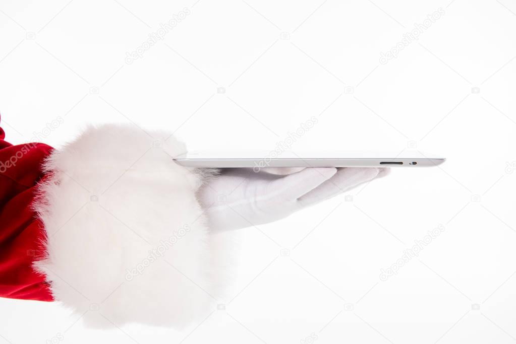 Outstretched hand with digital tablet