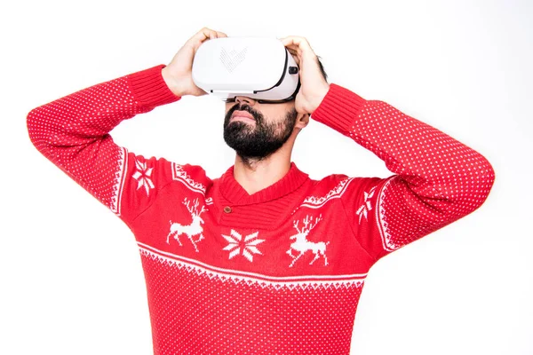 Man använder virtuell verklighet — Stockfoto