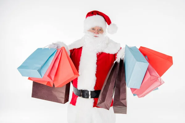 Papai Noel com sacos de compras — Fotografia de Stock