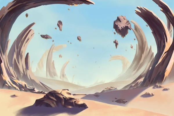 Фантастичний і екзотичних Аллен планети середовища: око бурі пустелі — стокове фото