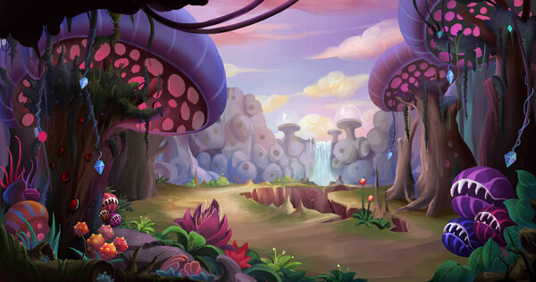 Alien Planet Surface Environment.