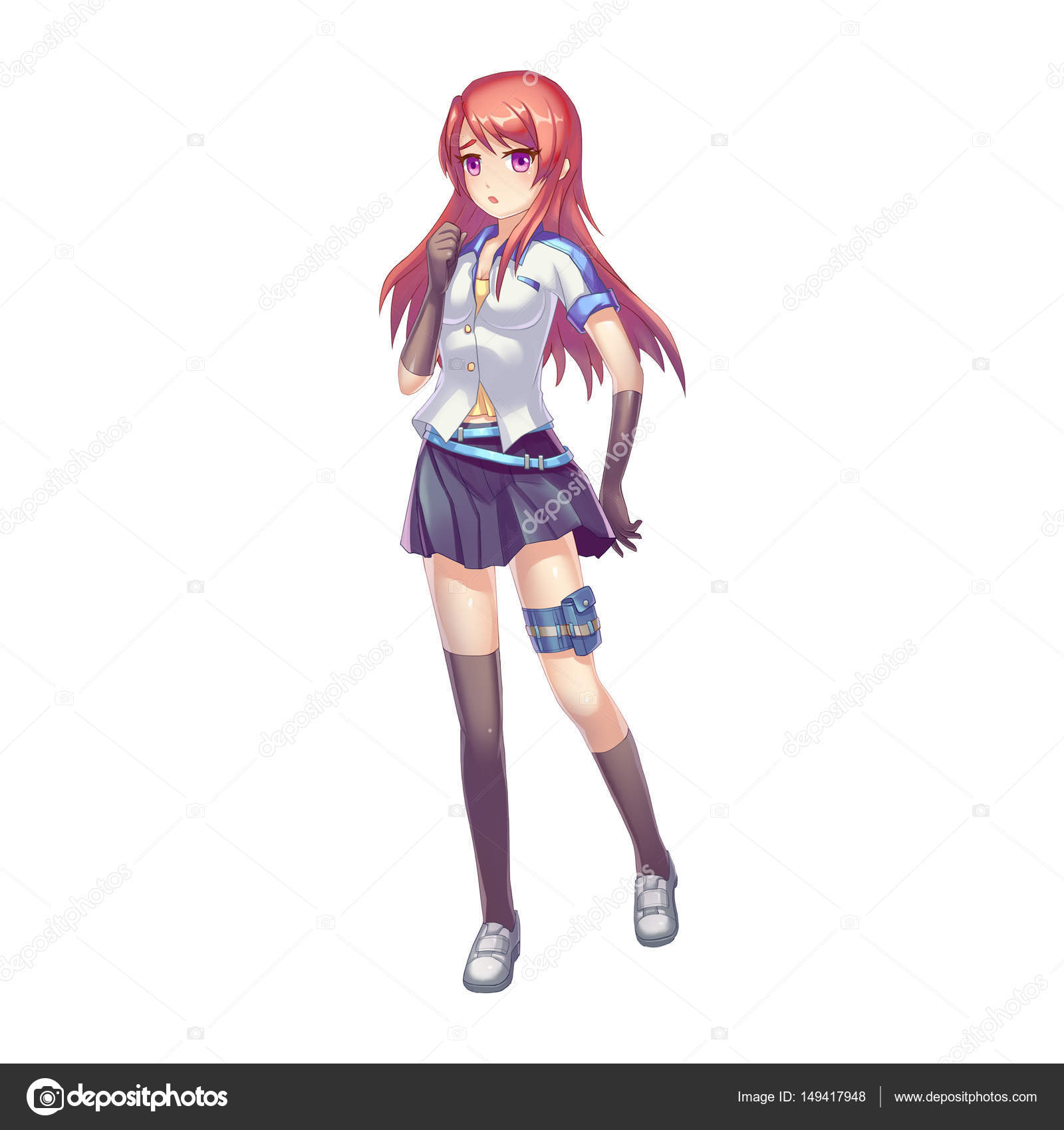 Coole Charakterserie: eine schüchterne Kapitänin isoliert auf weißem  Hintergrund Stockillustration von ©NextMars #149417948, image size:1600x1700